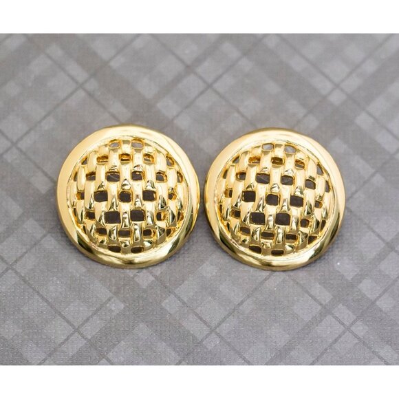 Avon Jewelry - Vintage Mid Century Gold Tone Stud Earrings by Avon G16